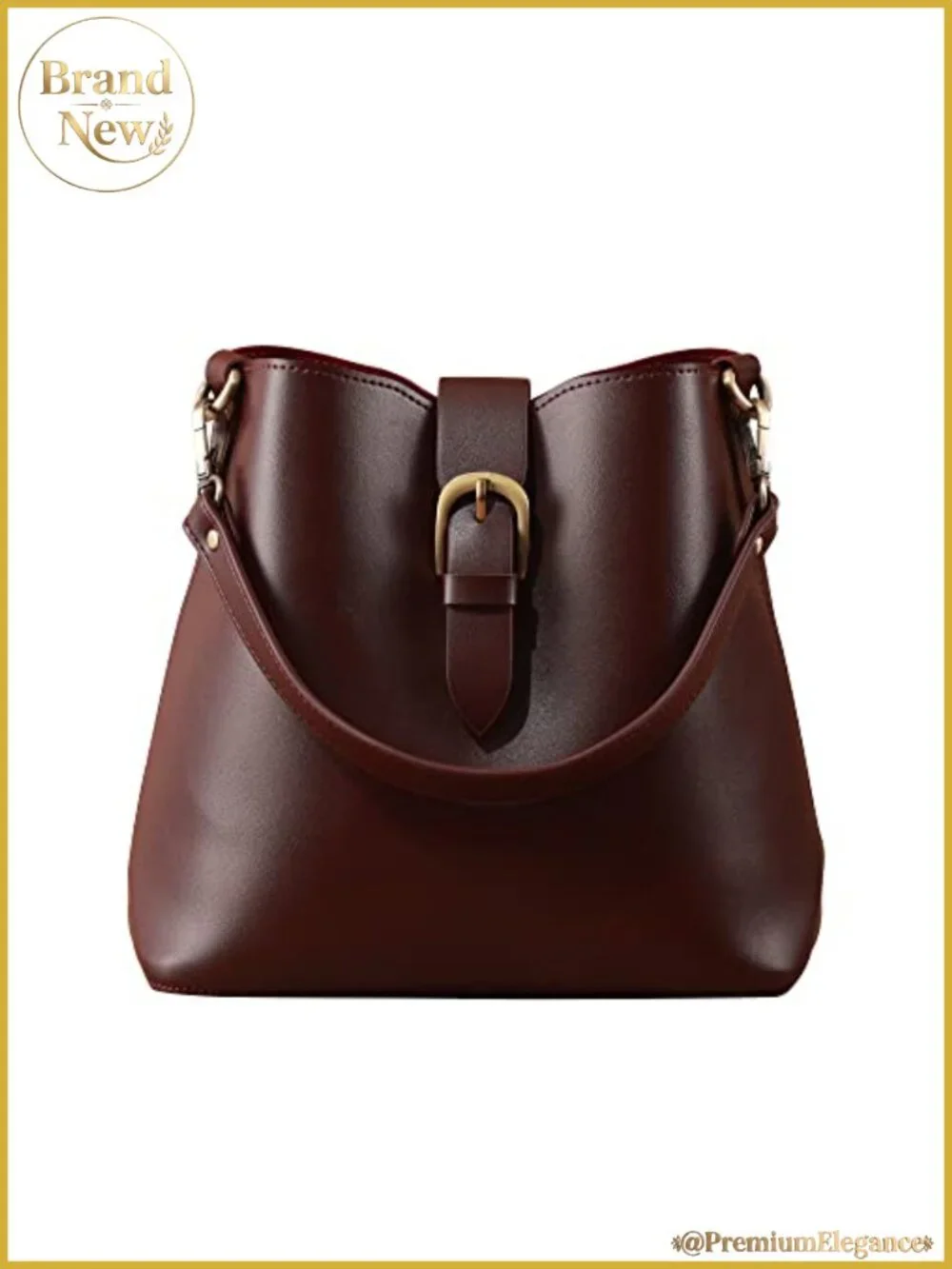 Vegan Leather Bucket Bag Women Hobo Retro Casual Purse Vintage Adjustable Strap